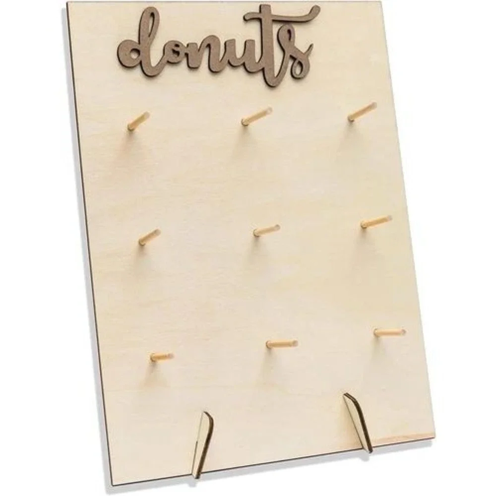 Llewyn Donut Wall Display Stand L Size Wood for Parties Events